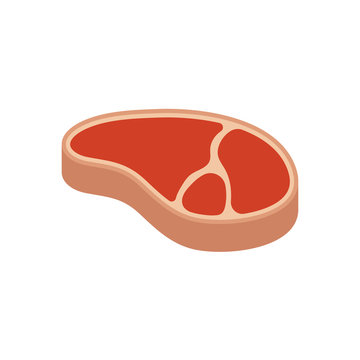 Raw Steak Illustration. Vector. Isolated.