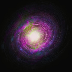 Pink Spiral Galaxy. Background of colorful galaxy in the universe. Andromeda Galaxy. Spiral Galaxy in deep space, 3D illustration. Star Wars