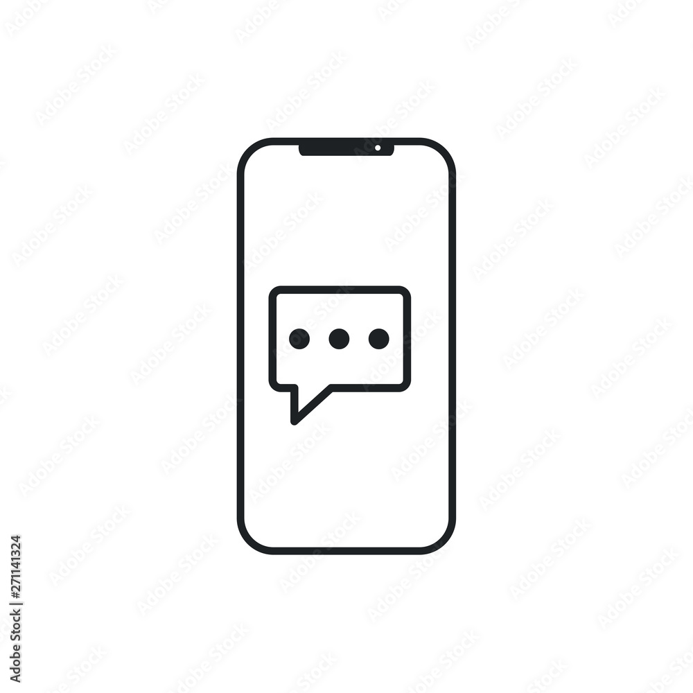 Fototapete mobile message icon in trendy flat style isolated on white background. sms symbol for your web site 