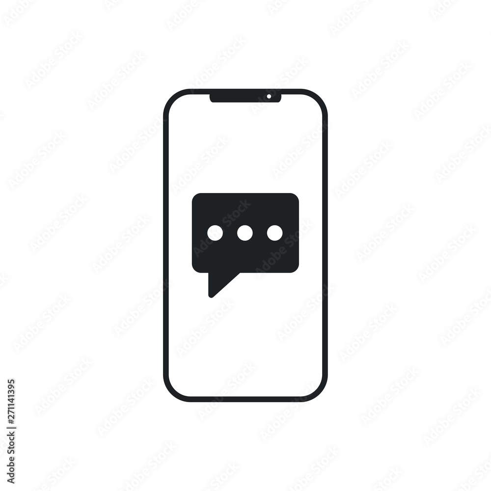 Poster mobile message icon in trendy flat style isolated on white background. sms symbol for your web site 