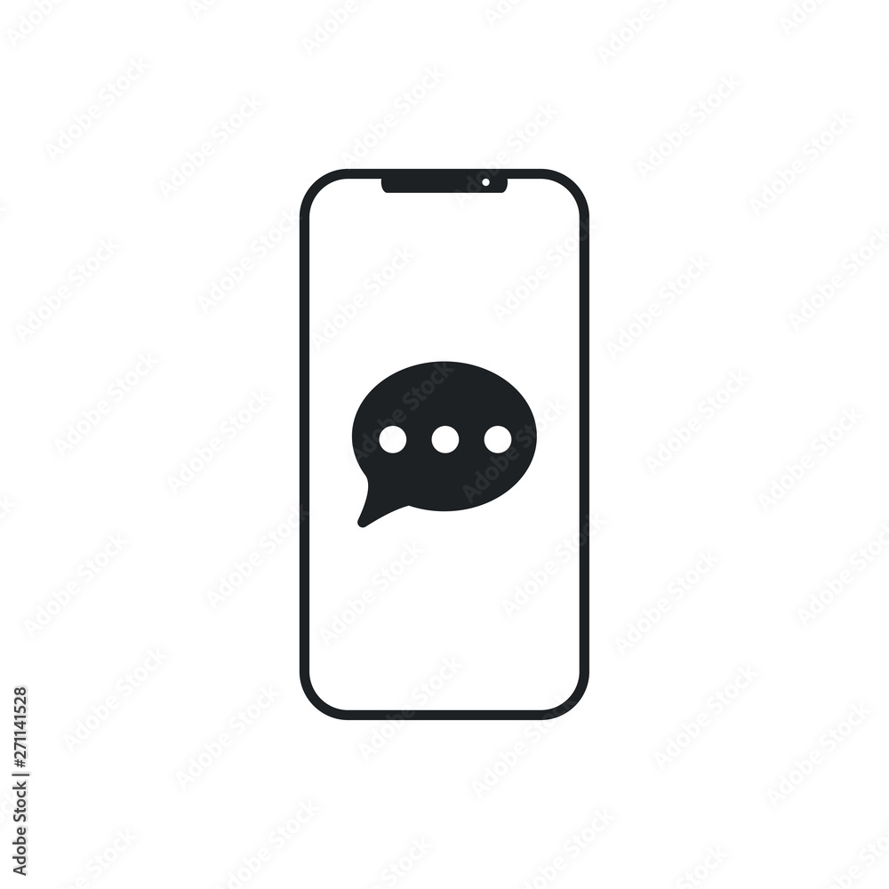 Leinwandbilder mobile message icon in trendy flat style isolated on white background. sms symbol for your web site 