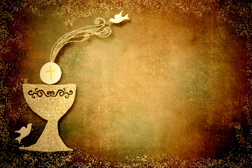 First holy communion invitation card.