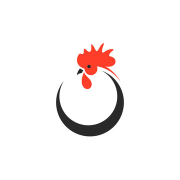 Rooster. Logo. Isolated chicken on white background