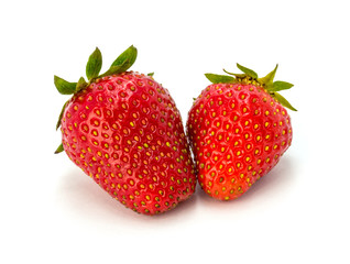 Photo of red strawberry isolated on white background