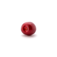 Photo of red cherries isolated on white background