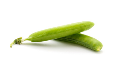 Photo of green peas isolated on white background