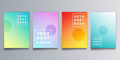 Set of colorful gradient cover with circles for flyer, poster, brochure, typography or other printing products