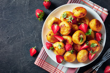 cottage cheese sweet donuts served with berries