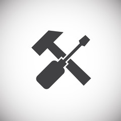 Service related icon on background for graphic and web design. Simple illustration. Internet concept symbol for website button or mobile app.