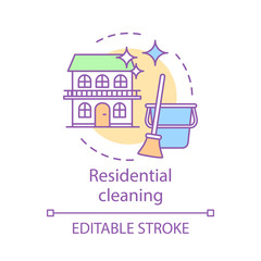 Residential cleaning concept icon