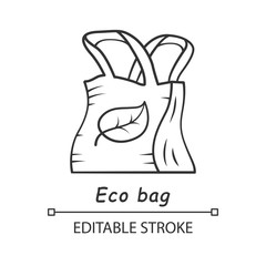Fototapeta premium Eco bag linear icon
