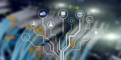 IOT. Internet of Things. Information Communication Network. Artificial Intelligence. Website...