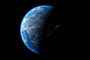 planet earth isolated on black background, 3d renders. Elements of this image furnished by nasa