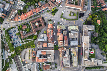 Fribourg top down view in Switzerland