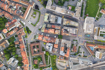 Fribourg top down view in Switzerland © jakartatravel