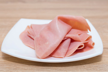 fresh cooked ham in slices