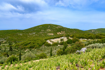 zielone wzgórza na Kefalonii, Grecja