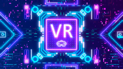 VR technology sign concept. Virtual reality glasses interface symbol