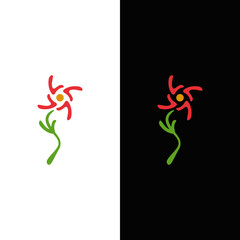 Logo design flower. Illustration logo design flower as a symbol of ecology