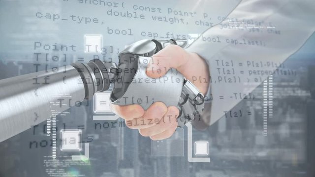 Handshake between robotic and human hands