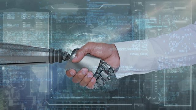 Robotic hand and human hand