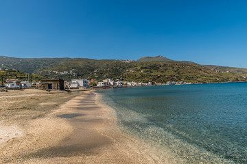 View of Korti beach in the island of Andros, Cyclades, Greece