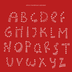 Naklejka premium Vector handwritten alphabet
