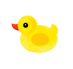 cartoon scene with rubber duck on white background - illustration for children