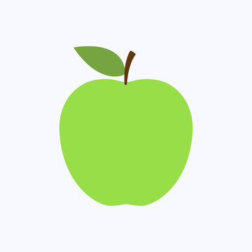Apple flat design style on white background, vector illustration