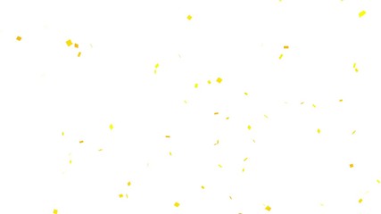 A yellow balloon appears on the white background below and explodes. Confetti fly away. Alpha channel - Powered by Adobe