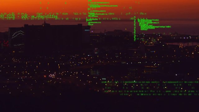 Cityscape and digital codes