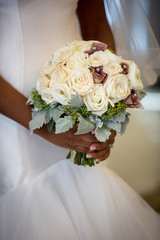 bride with wedding bouquet brides hands