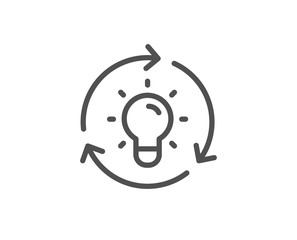 Idea line icon. Lightbulb sign. Core value symbol. Quality design element. Linear style idea icon. Editable stroke. Vector