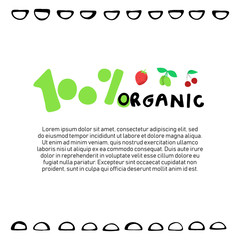 Fototapeta premium 100 percent natural lettering with berries