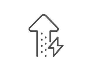 Energy line icon. Thunderbolt sign. Power consumption symbol. Quality design element. Linear style energy growing icon. Editable stroke. Vector