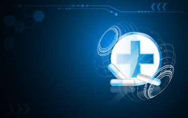 abstract medical health care innovative concept sci fi design background