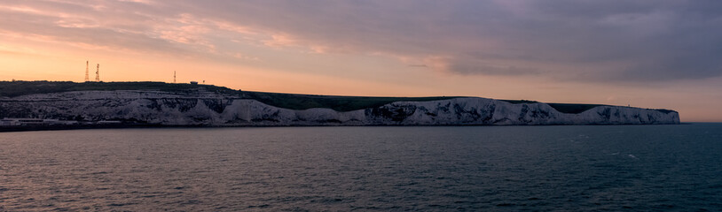 White cliffs of Dover during sunset - Dover, United Kingdom