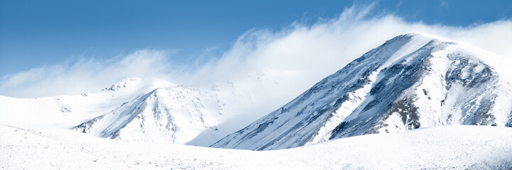 New Zealand Mountain Range Landscape, Snow Capped Mountains, Winter Landscape