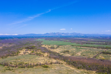 Naklejka premium 音更町の空撮