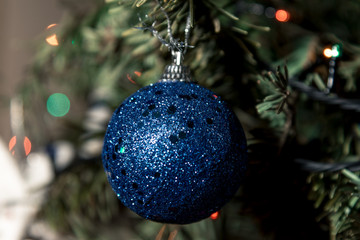 Christmas decor, blue ball Christmas toy
