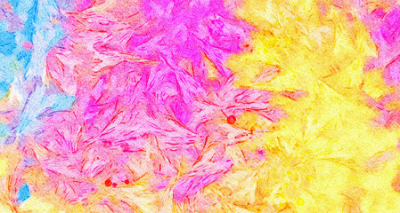 Fototapeta na wymiar Watercolor and oil paint mixed style abstract texture background. Colorful art pattern and design backdrop. Bright artistic strokes effect.