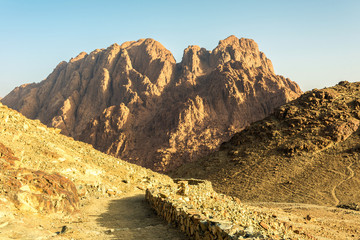 Middle East or Africa, picturesque bare mountain range and a large sandy valley desert landscapes landscape photography
