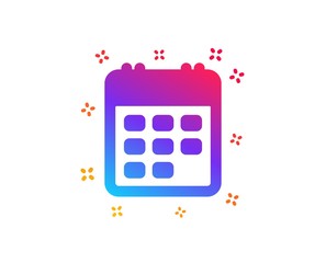 Calendar icon. Event reminder sign. Agenda symbol. Dynamic shapes. Gradient design calendar icon. Classic style. Vector