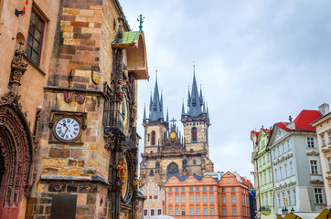 Fototapeta na wymiar Astronomical Clock Tower in Old Town Prague, Czech Republic.