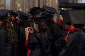 Obraz premium students graduate for school .children join graduation ball.