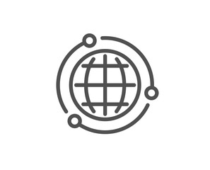 Globe line icon. World or Earth sign. Global Internet symbol. Quality design element. Linear style globe icon. Editable stroke. Vector