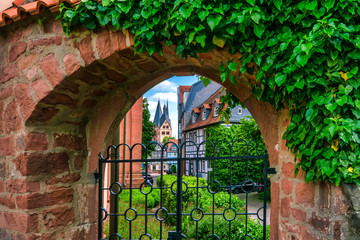 View to the old historic houses in Gelnhausen, Germany