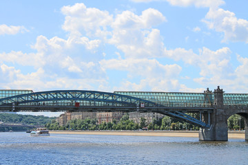 Embankment on the Moscow river on a clear Sunny day Russia