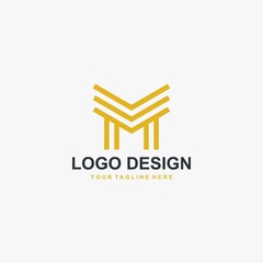 Letter M logo design vector. Real estate logo four your business.
