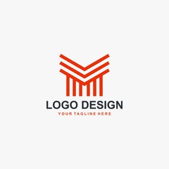 Letter M logo design vector. Real estate logo four your business.